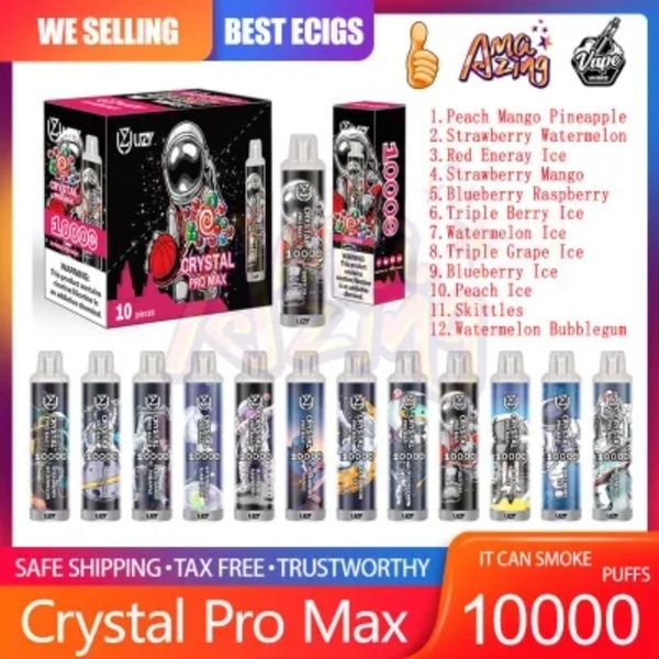 Одноразовая ручка для электронных сигарет Uzy Crystal PRO Max 10000 Puffs, 16 мл, 650 мАч, Type-C, прямые продажи с фабрики, доступно несколько цветов