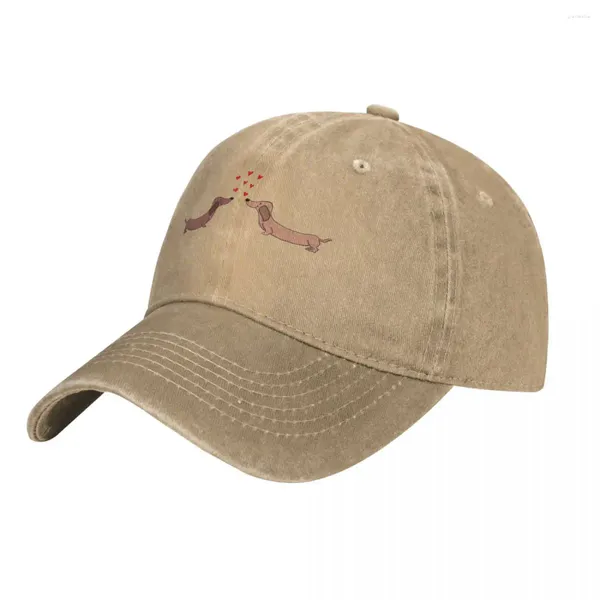 Ballkappen Dackel Wiener Hund Unisex Baseball Doxie Love Distressed Cotton Hat Classic Outdoor Sommer Verstellbare Kopfbedeckung