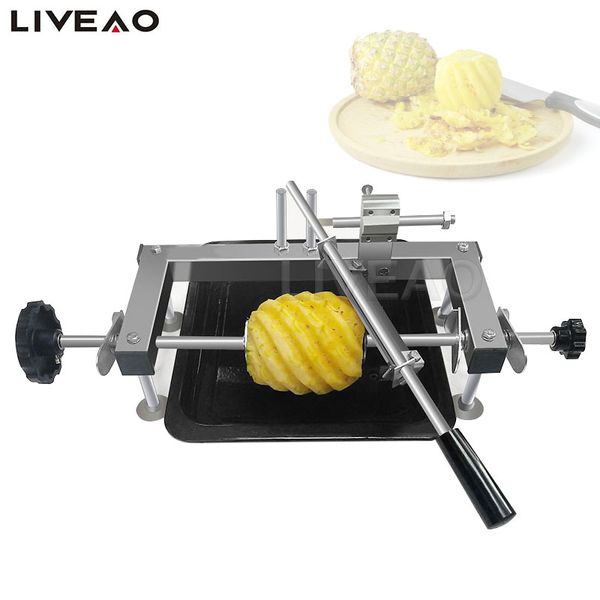 Hocheffiziente Ananas-Hautschälmaschine, manuelle Edelstahl-Ananas-Lochfraßmaschine, Slicer, Schälmesser, Schneidewerkzeug