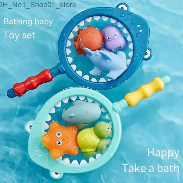 Brinquedos de banho Bebê brinquedo de banho leão spray de água líquido pesca peixe tubarão crianças animal pitada alegria piscinas flutuante água jogando brinquedo crianças brinquedos presentes q231212