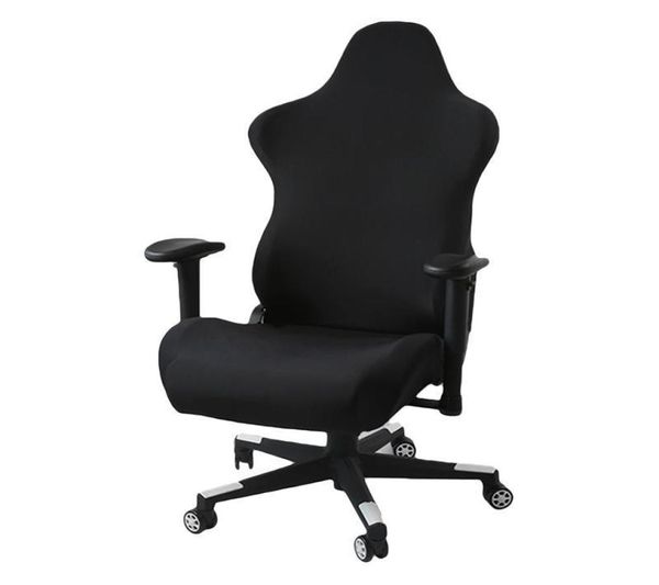 Sandalye ergonomik ofis bilgisayar oyunu sandalye kapaklarını kaplar, uzanan yarışlar için esnek polyester siyah