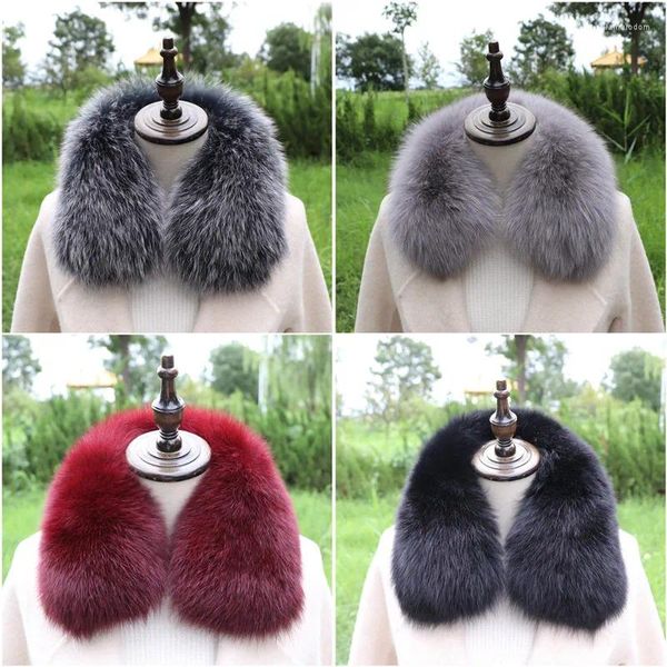 Lenços gola de pele para mulheres inverno real cachecol luxo macio casacos capa decoração natural genuíno quadrado curto silenciador