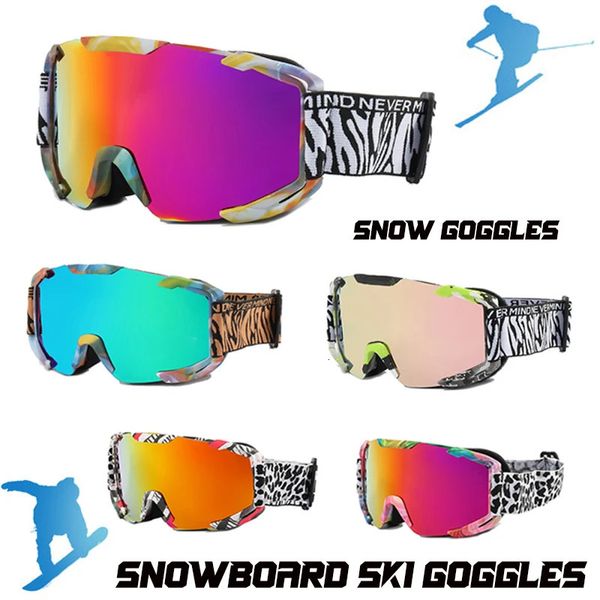 Ski Goggles Adult Ski Goggles Snow Snowboard Glasses Winter Outdoor Windproof Anti-fog Sports Goggles Motocross Cycling Safety Eyewear 231212