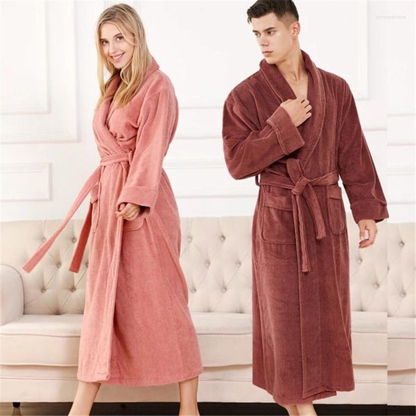 Damen-Nachtwäsche im japanischen Stil, Pijamas, Kimono-Robe, Baumwolle, Bademantel, Handtuchmaterial, Herbst-Winter, verdickendes Paar, Yukata Star El Damen