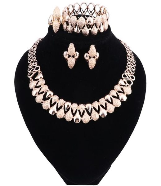 Dubai Schmucksets für Frauen afrikanische Perlen Schmuck Set Hochzeit indischer äthiopischer Schmuck Statement Halskette Ohrringe Set6716388