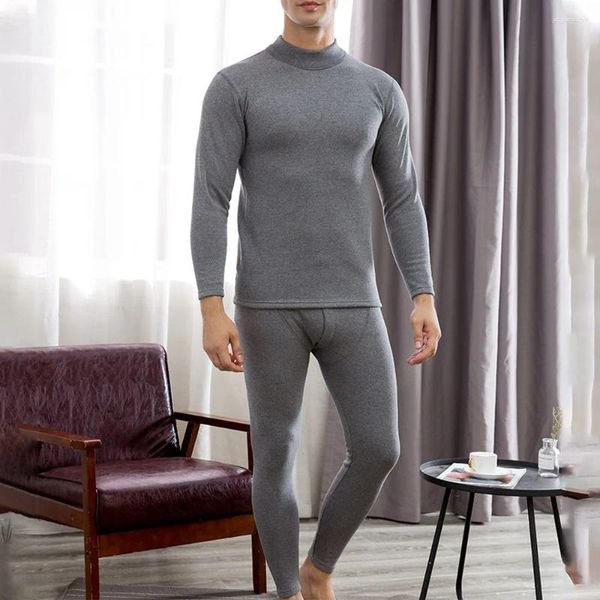 Roupa íntima térmica masculina, 2 peças, terno de veludo, pijama, serviço doméstico, base quente, camisa térmica de inverno, longo john a50