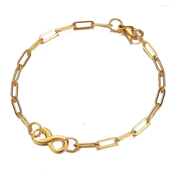 Bracelets de charme minamama aço inoxidável Cadeia quadrada infinita Pulseira de candidatos a jóias de símbolo de moda feminina