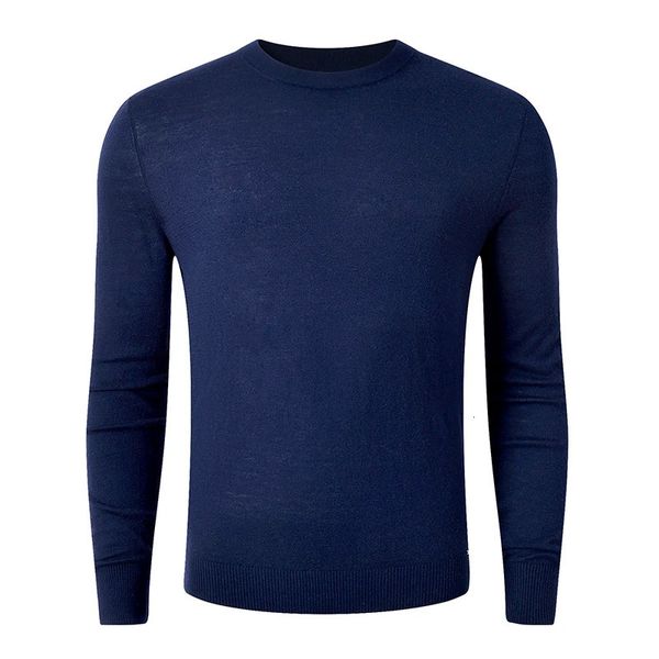 Suéter masculino leve merino lã tripulação suéter roupa íntima camiseta - homem de inverno quente roupas tops suéteres 231212