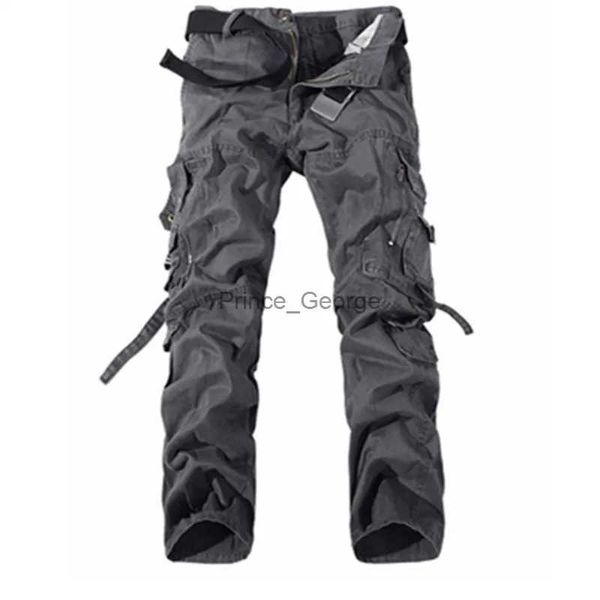 Calças masculinas calças de carga nova casual combate exército militar tático estilo bolso calças outono masculino ao ar livre escalada macacão straightl231213