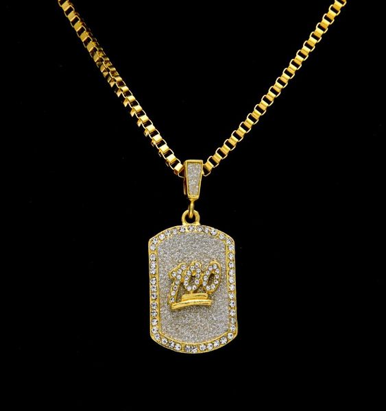 Hip Hop 100 Militärische Jesus-Icense-Strass-Anhänger-Halsketten Rock-Schmuck Geschenke für Frau und Mann NE6918102137