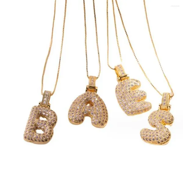 Ожерелья с подвесками, модное ожерелье с 26 буквами для женщин, инкрустированный медью циркон A-Z, начальный алфавит, имя для мужчин, ювелирные изделия в стиле хип-хоп, подарки
