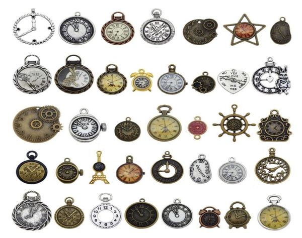 30 pezzi misti casuali orologio quadrante componenti charms collana in lega pendente ricerca creazione di gioielli Steampunk accessorio fai da te2018832