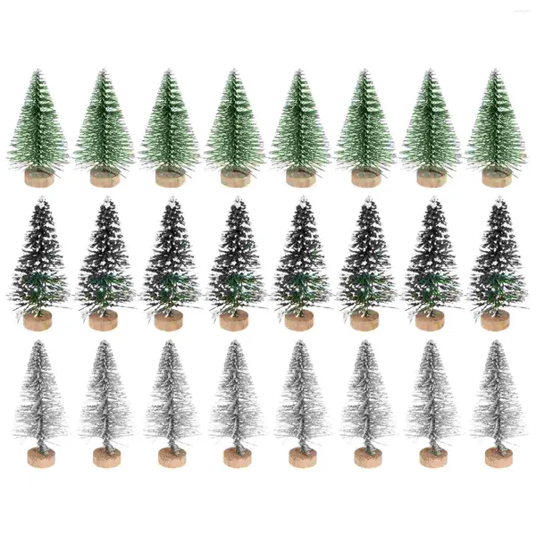 Decorazioni natalizie 24 pezzi albero di Natale alberi per le vacanze ornamenti artificiali fai da te decorativi tavolo per la casa in plastica fai da te