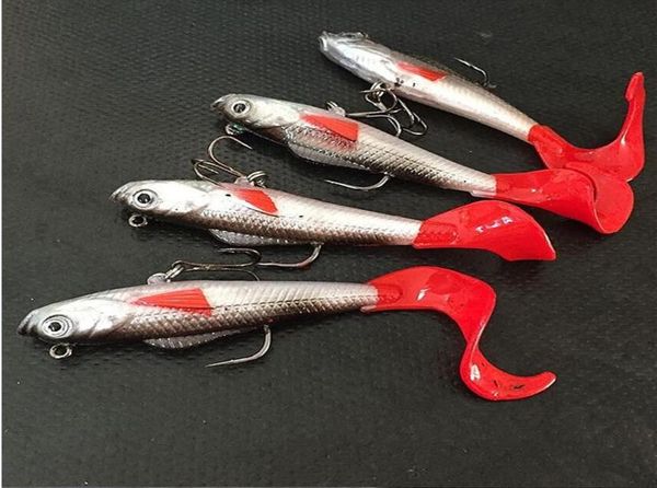 Testa di piombo Esche da pesca morbide Coda lunga a T Richiamo di pesca Sharp Gancio triplo Esca morbida Attrezzatura da pesca 10 cm 9 3g 222h6413603