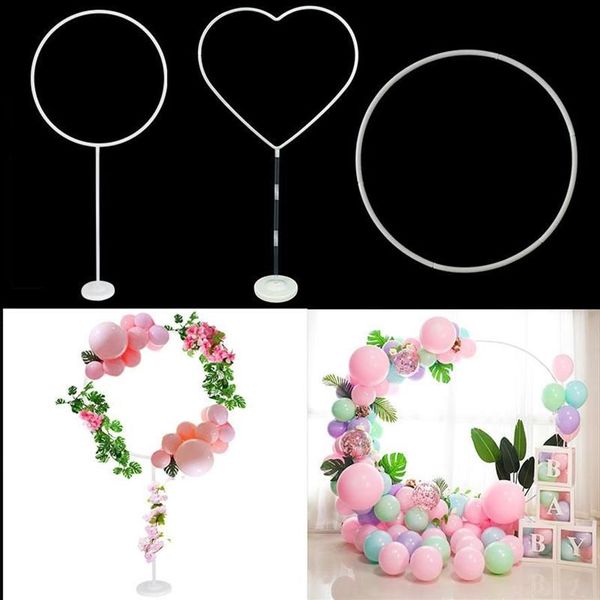 Decorazione per feste Fai da te Palloncino Cerchio Ghirlanda Arco Cornice a cuore Stand Loop Fiori di plastica Corona Cerchio Porta anello per compleanno Decor267I