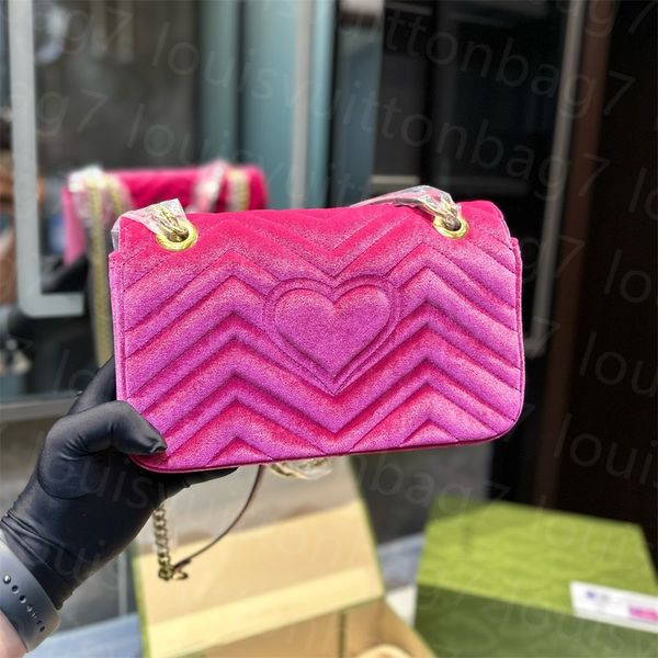 Designer di lusso Borsa a tracolla da donna di alta qualità Borsa a tracolla a forma di cuore in velluto di moda Borse Zaino per la spesa quadrato