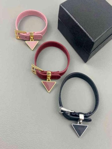 Vintage couleur or Steam Punk HipHop Design bijoux Bracelet en cuir noir grand bracelet Triangle vis haut marque bijoux 2201137736491