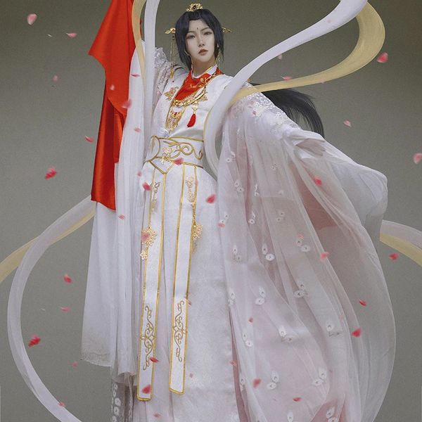 Etnik Giyim Cennet yetkilisinin kutsaması Xie Lian Cosplay Cosplay Crown Prens Yueshen Gelinlik Kadın Erkek Çince Hanfu 231212