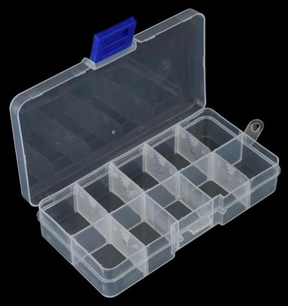 Ganzes 1PCS -Fangköder -Haken -Köderspeicher einstellbare 10 Fächer Plastikfischerei Tackle Box für Fischereizubehör Whole9147419