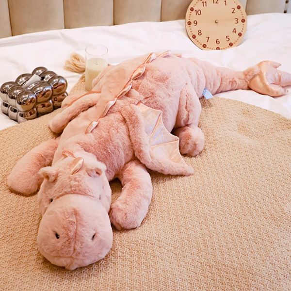 Designer di bambole di peluche Bambola di peluche Bambola drago rosa Cuscino per dormire morsetto gamba ragazza letto bambola dinosauro peluche regalo di compleanno Bomboniera