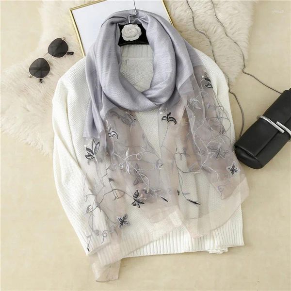 SCARPE 2023 Women di seta e lana Scarpa Floral Ravingery Head Bash Sciallo Pashmina Wraps Bandana Hijab Big Beach Foulard Femme