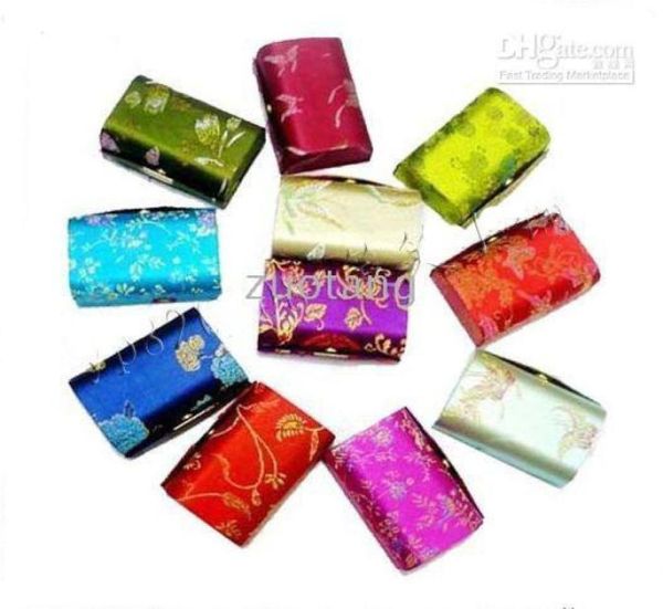 Caixas de presente exclusivas de joias de alta qualidade com espelhos, tecido de seda barato, fecho de metal, caixas de embalagem, 12 unidades, cores misturadas 3215395