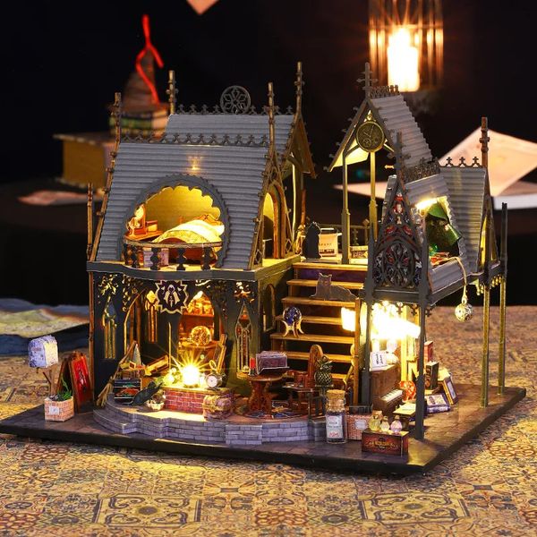 Arquitetura/Casa DIY Casa de Bebê Mini Boneca Em Miniatura DIY Pequeno Kit Fazendo Brinquedos de Sala Decorações de Quarto de Casa com Móveis Artesanato de Madeira 231212