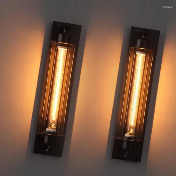 Duvar lambası Vintage Endüstriyel Demir Modern Kapalı Led Ampul Retro Yatak Odası Cafe Restoran Dekoratif Sconce