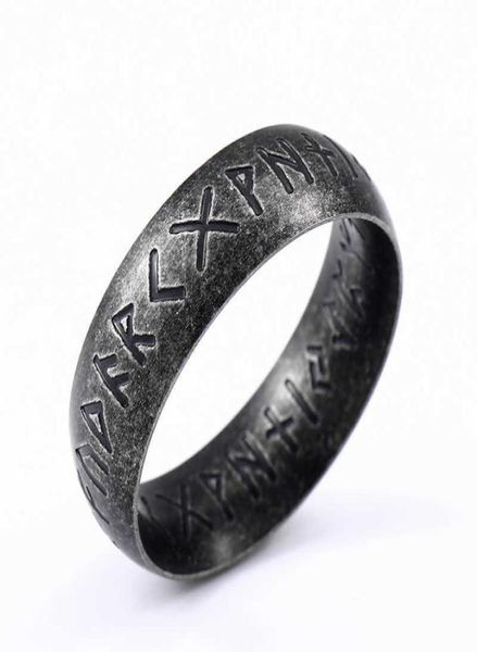 Beier 316L Edelstahl -Modestil Männer Doppelbuchstaben Rune Wörter Odin Norse Viking Amulett Retro Ringe Schmuck LRR141 Q07083923533198