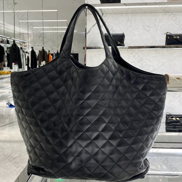 Sacola de compras de grandes dimensões bolsas de designer mini carteira acolchoada pele de cordeiro mulheres bolsa de viagem bolsa de ombro sacos de compras preto branco totes sacos para mulher