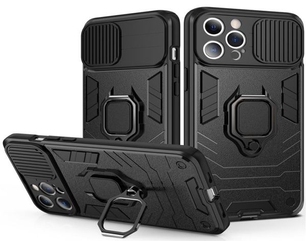 Slide Armor stoßfeste Handyhüllen für iPhone 12 11 Pro Max XR XS Max X 7 8Plus 13 Magnetringhalter Rückseite 6080826