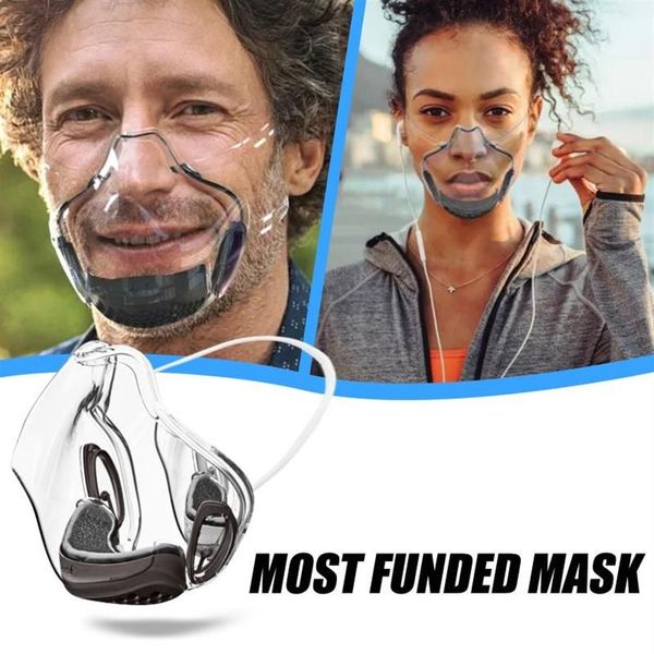 Другие товары для вечеринок 1 шт. Пластиковые колпачки для рта Прозрачный однотонный респиратор Прозрачная маска для лица для женщин и мужчин Hallowee298c