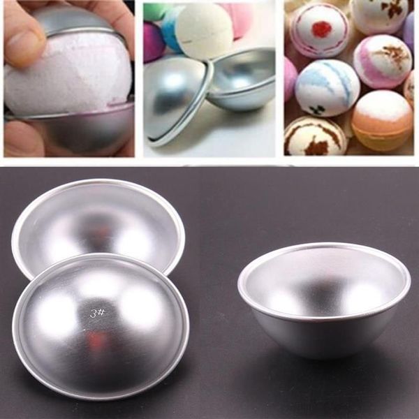 20 teile/satz 3D Aluminium Legierung Ball Kugel Bad Bombe Form Kuchen Pudding Pan Zinn Backen Gebäck Form 3 Größe2816