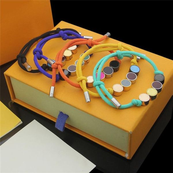 Dropship Mode 6 Kleuren Kleurrijke Snoer Armband Strengen met String Kralen In Gift Doos Voorraad SL01291O