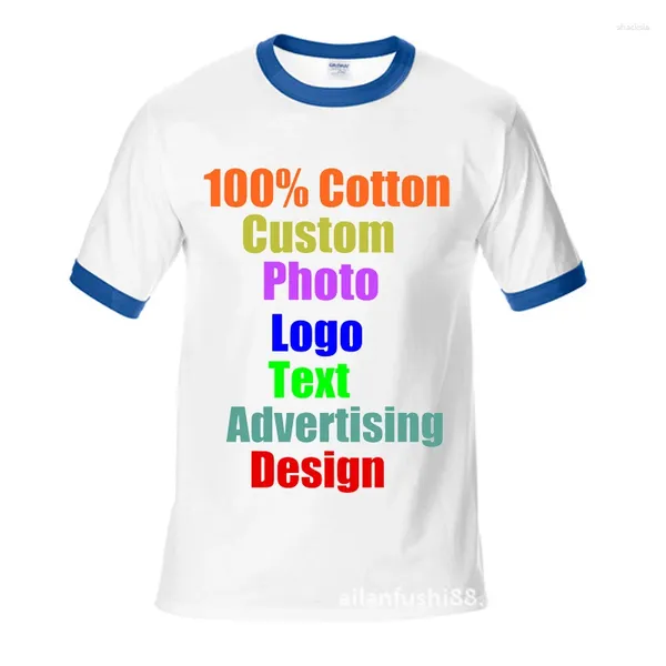 Camisetas masculinas com logotipo personalizado, camiseta com impressão de texto, algodão, patchwork, classe, empresa, uniforme de equipe