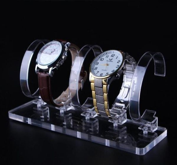 5 bits de alta qualidade relógio de pulso expositor titular rack acrílico transparente jóias pulseira mesa mostrar suporte decoração organizador di8308505