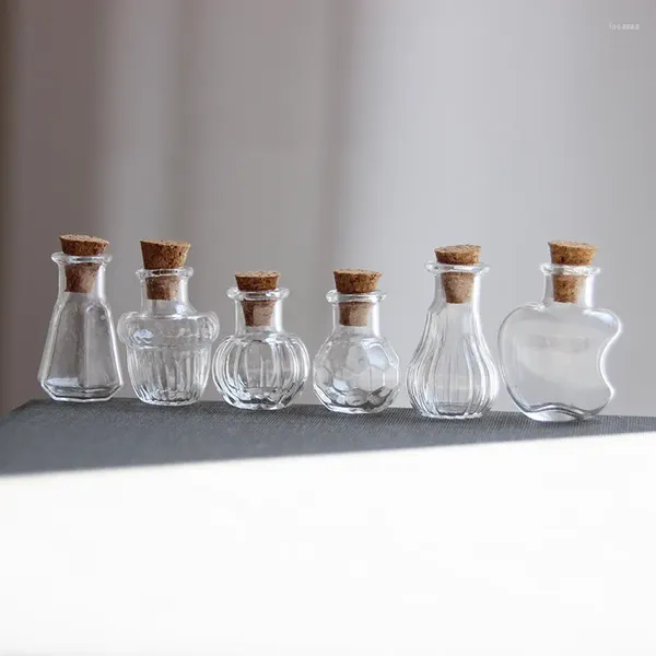 Flaschen 5/10/20 Stück 1:12 Puppenhaus Mini-Vorratstank Glasflasche mit Korkdeckel Winziges Glas Blumenvasen Modellspielzeug Puppenhaus-Dekoration