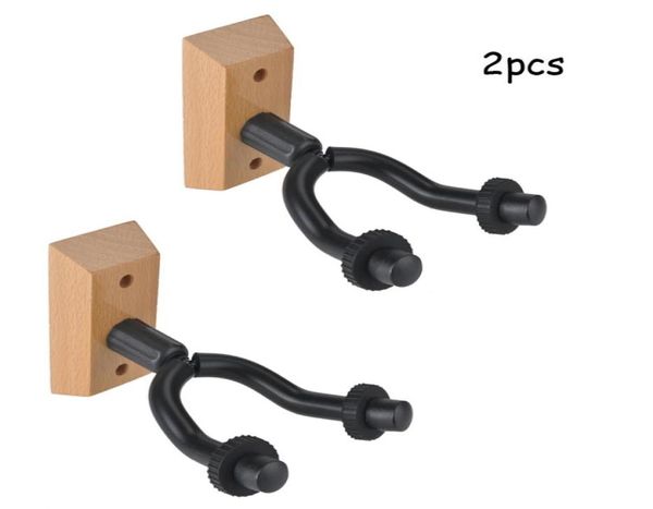 Nuovo arrivo porta chitarra ganci appendiabiti da parete per chitarra con base in legno 2 pezzi nero 7134886