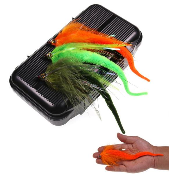 1Box10PCS 6 Colori Dragontail Fly per Bass o Muskie Esche da pesca Big Game Acqua salata Baitfish Pesca Streamer Fly 20 Gancio 20115781275