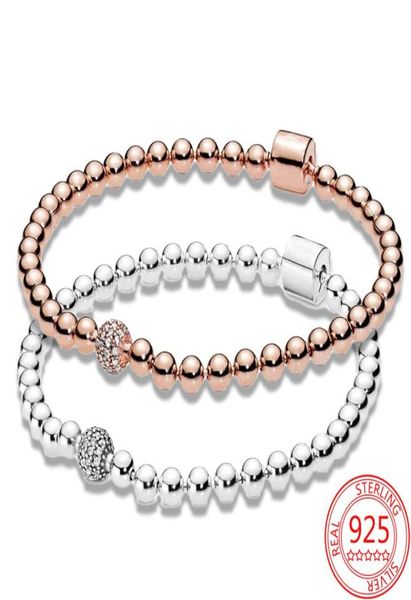 Novo popular 925 prata esterlina pulseira rosa barril de ouro coelho pulseira clássico p jóias femininas acessórios de moda gift5058508