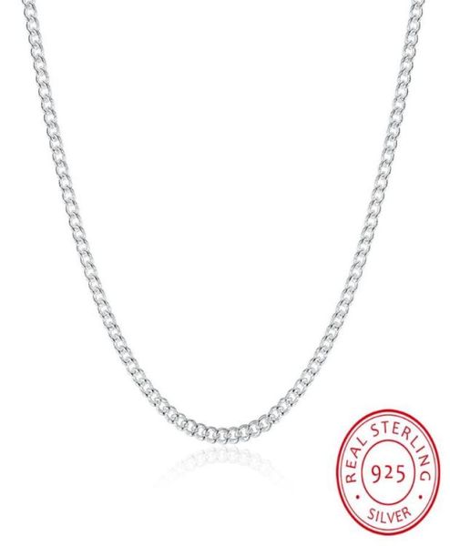 1624 pollici sottile reale argento sterling 925 2mm catena laterale collana donne ragazze bambini bambini 4060 cm gioielli kolye collares collier4073702