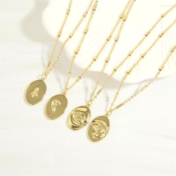 Anhänger Halsketten Vintage Hip Hop Gold Farbe Geometrische Auge Nase Personalisiert Für Frauen Edlen Schmuck Geschenke Zubehör Großhandel