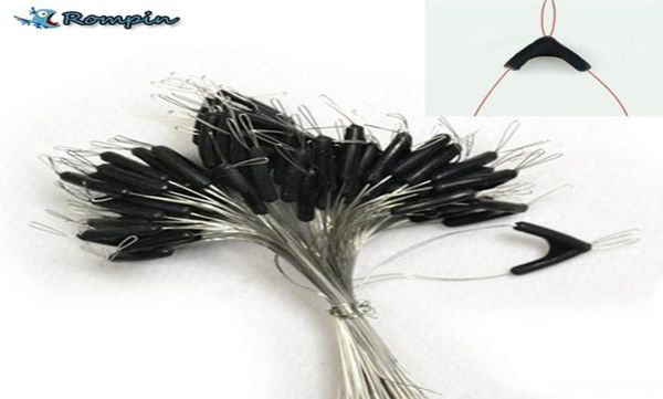 Rompin 50pcs doppio ganci contattore dispositivo di pesca Biforcation Biforcation a otto tipi Space Le parentele per legami di legatura girevole9344451