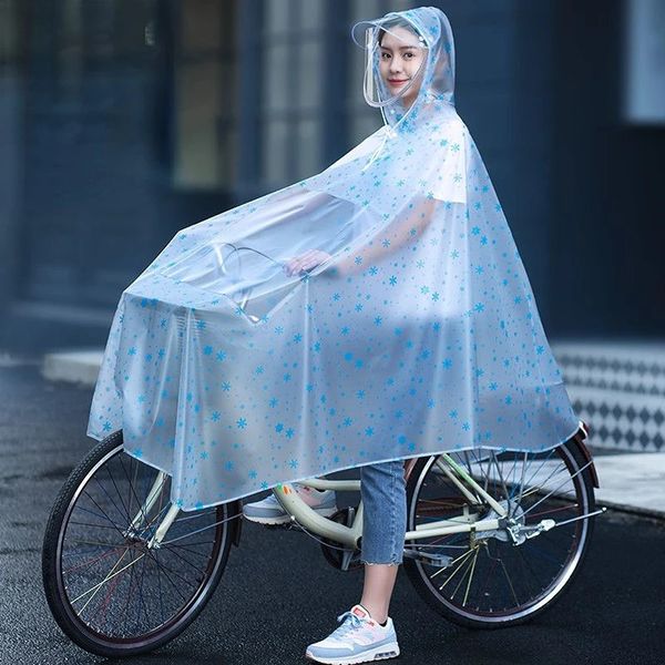 Rain Wear Bicicleta capa de chuva única mountain bike dobrável bikesharing impermeável poncho transparente para homens e mulheres capa de chuva à prova de chuva 231213
