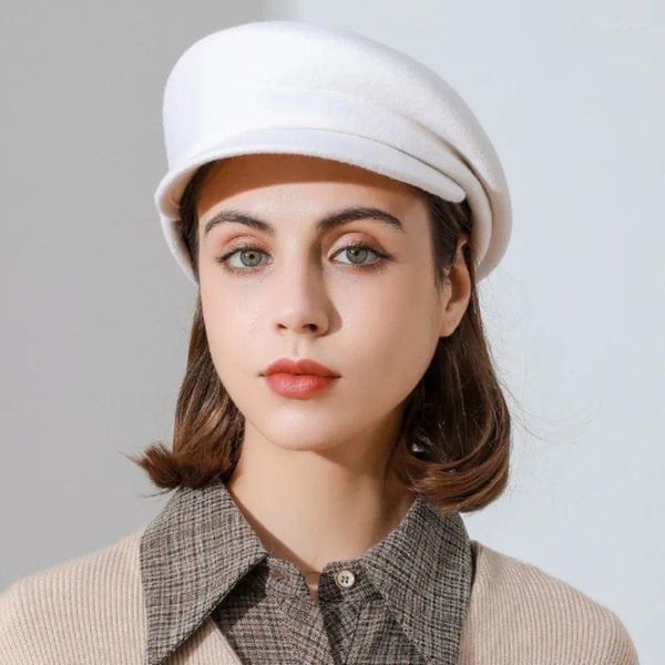 Beralar Partisi Yün Fascinator Resmi Fedora Kadın Donanma Cap Düğün Lady Cloche şapkaları Hisset Beras Ziyafet Pillbox Hat Chapeau