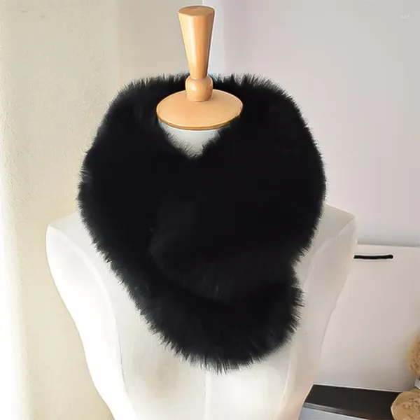 Lenços peludo colares de pele mulheres faux colarinho xale para inverno quente casaco capa decoração lenço falso