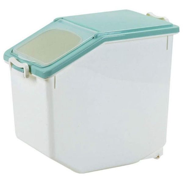 Контейнер для хранения риса 15 кг, 33 фунта, герметичный контейнер для еды с герметичным органайзером для зерна, с колесиками для кухни, около 80 чашек C339Q