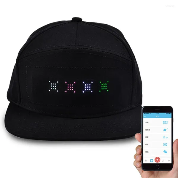 Cappellini da baseball Cappello Display Schermo LED Cappellino Moda Outdoor Incandescente Cappelli unici luminosi da baseball unisex