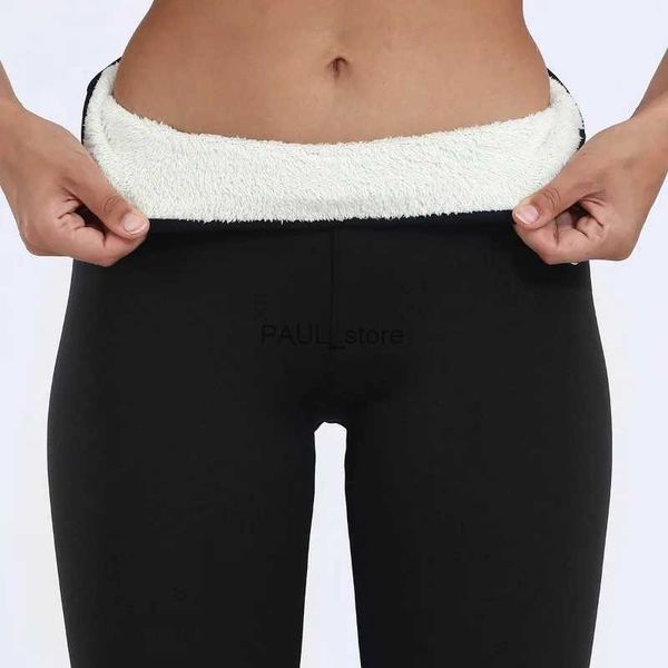 Leggings femininas leggings quentes mulheres leggings de inverno grosso veludo collants cintura alta hip liftting compressão lã de cordeiro calças elásticasl231122