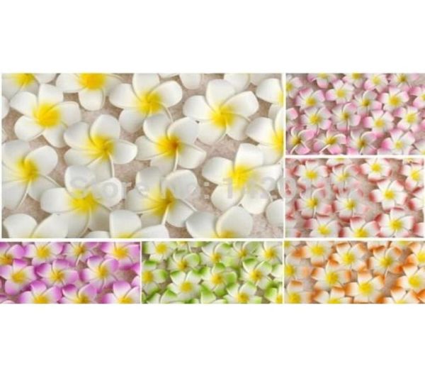 Flores decorativas grinaldas de suprimentos festivos 100pcs 7cm Plumeria inteira havaiana Frangipani para Weddi6279735